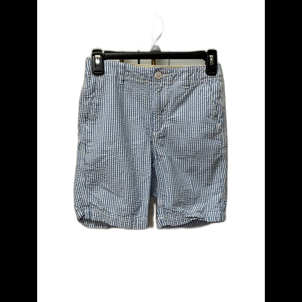 Gap Seersucker Blue & White Shorts Boys Sz 14 Slim Adjustable Waist Preppy Flat